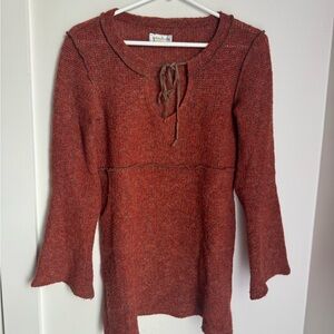 Kokoon Rust Knit Sweater with Bell Sleeves